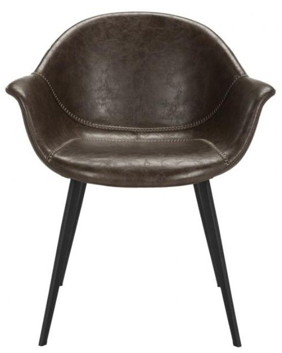 Safavieh Dublin 2-Piece Black/Dark Brown Dining Tub Arm Chair Set-2