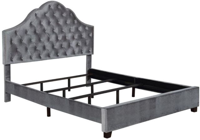 Coaster® Abbeville Grey Upholstered Queen Bed-1
