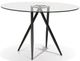 Korson Furniture Carmen Glass Top Dining Table with Black Metal Legs-0