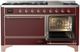 Ilve® Majestic III 60" Burgundy Pro Style Dual Fuel Natural Gas Range with Solid Door and Copper Trim-3