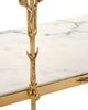 Currey & Company Fiore White Console Table with Polished Brass Base-5