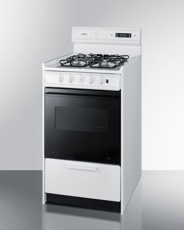 Summit® 20" White Freestanding Gas Range-2
