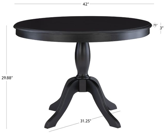 Linon Norah Black Pedestal Dining Table-2