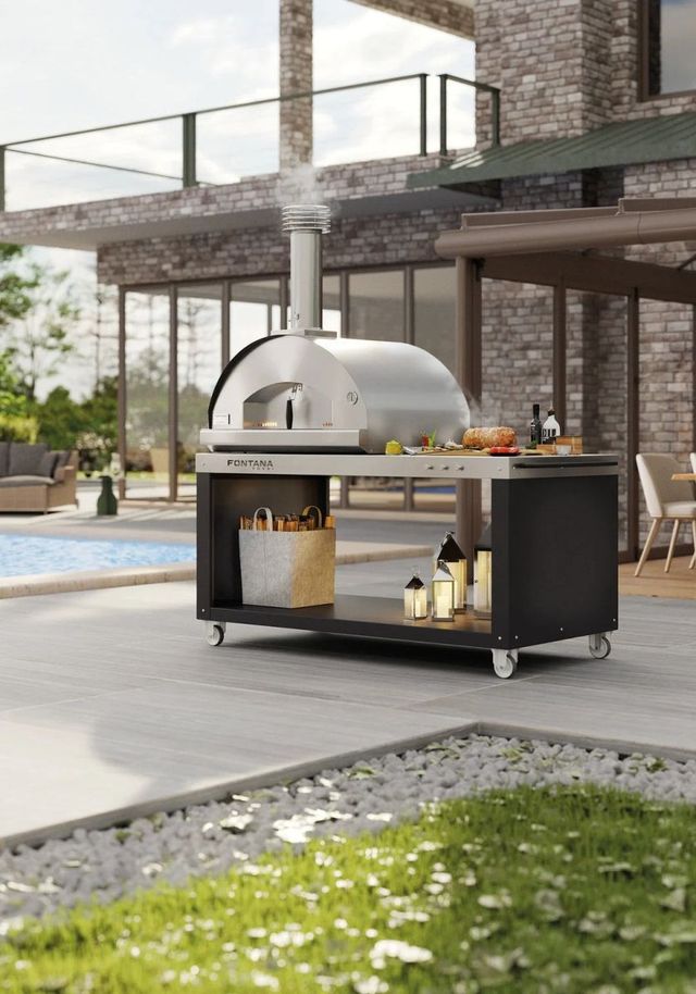 Fontana Forni Firenze 39" Stainless Steel Pizza Oven -4