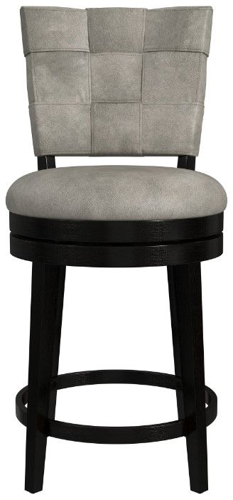 HH2 Home Kaede Black/Weathered Granite Gray Swivel Counter Stool-1