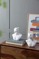 A & B Home 2-Piece Glossy White Bust Statue Set-3