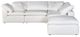Moe's Home Collection Clay Dream 5-Piece Cream White L-Shaped Modular Sectional and Ottoman-3