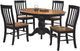 Winners Only® Quails Run Almond Top Round Pedestal Dining Table with Ebony Base-1