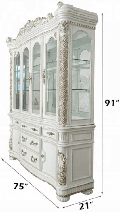 ACME Furniture Vendom Antique Pearl Buffet and Hutch-2