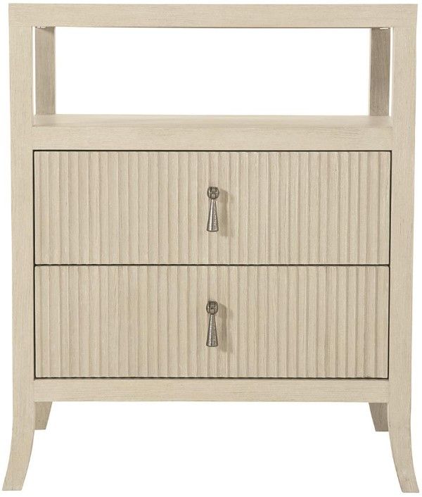 Bernhardt East Hampton Cerused Linen 2-Drawer Nightstand-1