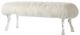 A & B Home Mongolian Chrome/White Fur Bench-0
