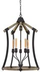 Cal® Lighting & Accessories Dali Iron/Light Oak Chandelier-0