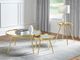 Coaster® Kaelyn 3-Piece Mirrored Top Occasional Table with Gold Base Set-1