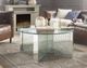 ACME Furniture Nysa Glass Top Round Coffee Table with Mirrored Base-2
