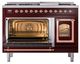 Ilve® Nostalgie II Noblesse 48'' Burgundy Pro Style Dual Fuel Range with Copper Trim-3