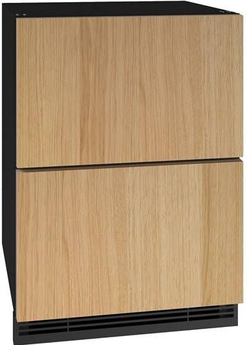 U-Line® 24" 5.2 Cubic Feet Black Refrigerator Drawers-0
