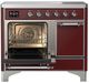Ilve® Majestic III 40" Burgundy Pro Style Induction Range with Solid Door and Chrome Trim-3