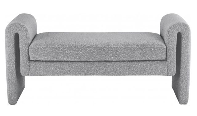 Meridian Furniture Stylus Rich Grey 51" Upholstered Bench-1
