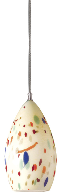 Cal® Lighting & Accessories Uni-Pack Brushed Steel/White Pendant-0