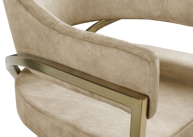 Meridian Furniture Madelyn Beige/Brushed Brass Velvet Dining Chair-3