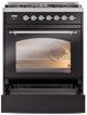 Ilve® Nostalgie II Series 30" Glossy Black Pro Style Dual Fuel Range-4