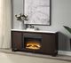 ACME Furniture Edwyn Rustic Espresso/Natural Marble Server with Fireplace-1