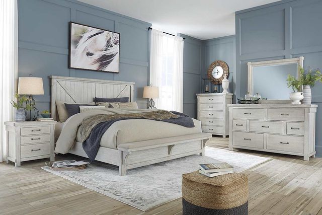 Signature Design by Ashley® Brashland 2-Piece White California King Panel Bed Set-3