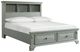 Elements International Calloway Gray Queen Bookcase Bed-0