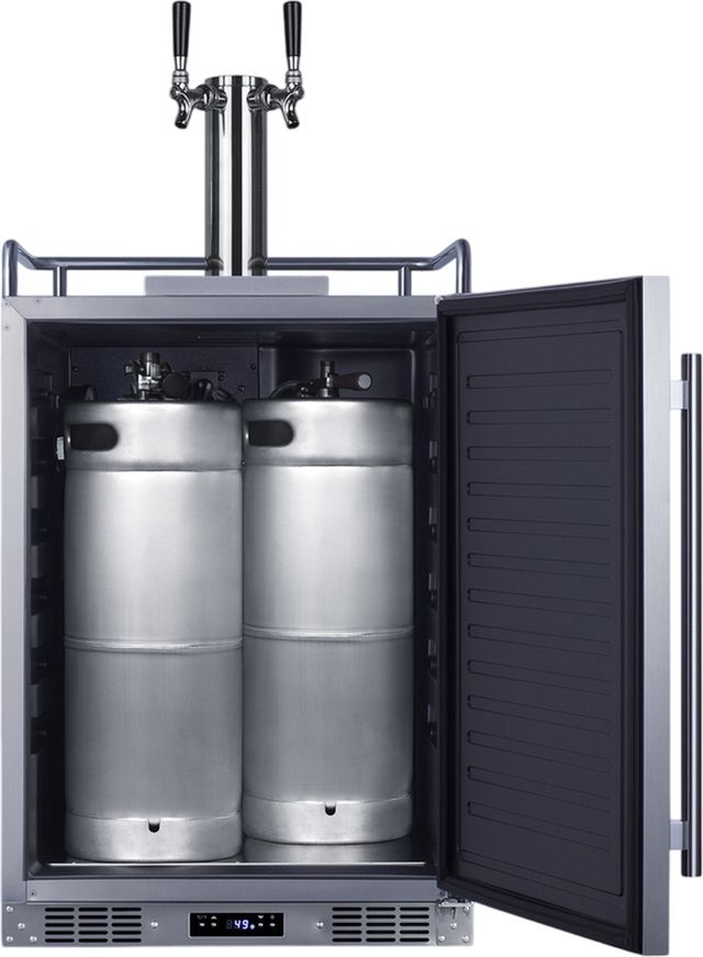 Summit® 24" 5.6 Cu.Ft Stainless Steel Built In Outdoor Beer and Wine Kegerator-2