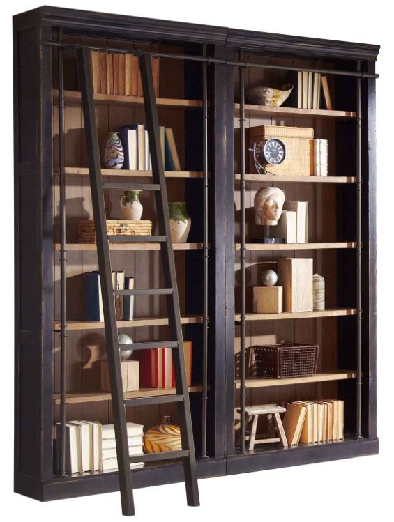 Martin Furniture Toulouse 2-Piece Aged Ebony Bookcase-0