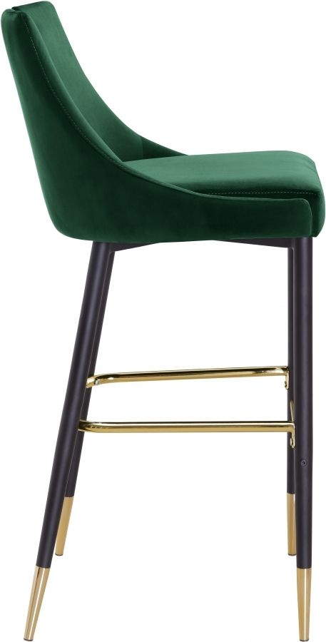 Meridian Furniture Sleek Green Velvet Bar Stool-2