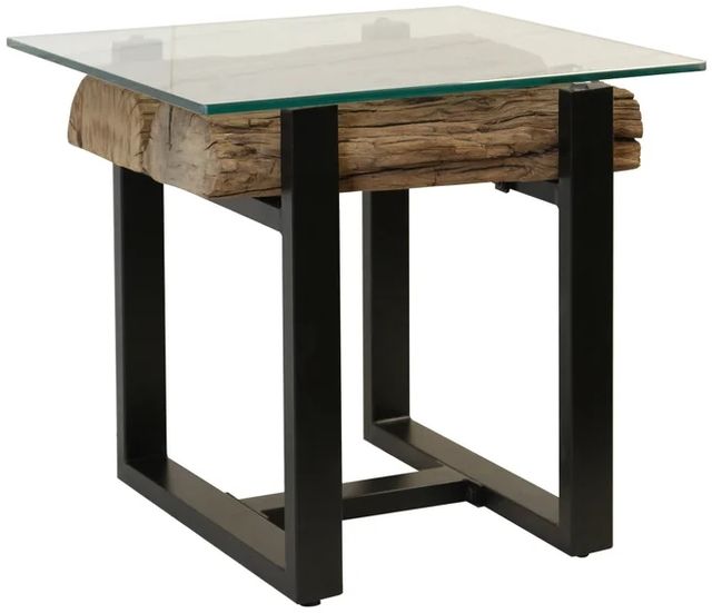 Stylecraft Driftwood Glass Top Side Table-0
