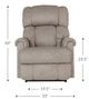 La-Z-Boy® Pinnacle Dune Leather Power Rocking Recliner with Headrest and Lumbar-5