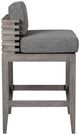 Armen Living Vienna 2-Piece Light Gray Wooden/Fabric Outdoor Counter Stool Set-3