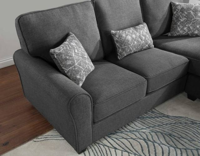 Milton Greens Stars 2-Piece Dark Gray Plushy Cushion Flared Round Arm Sectional-1