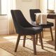 LH Home Gia Graphite Grey/Warm Pecan Curved Dining Chair-1