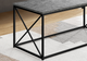Monarch Specialties Inc. Grey Stone 40"L Coffee Table with Black Metal Base -1