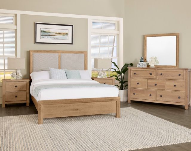 Artisan & Post by Vaughan-Bassett Customizable 120 Custom Express Linen Queen Upholstered Panel Bed-1