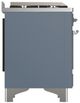 Ilve® Majestic III 60" Blue Gray Pro Style Dual Fuel Natural Gas Range with French Top and Chrome Trim-4