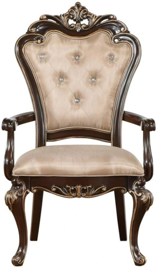 New Classic® Home Furnishings Constantine Beige/Cherry Dining Arm Chair-2