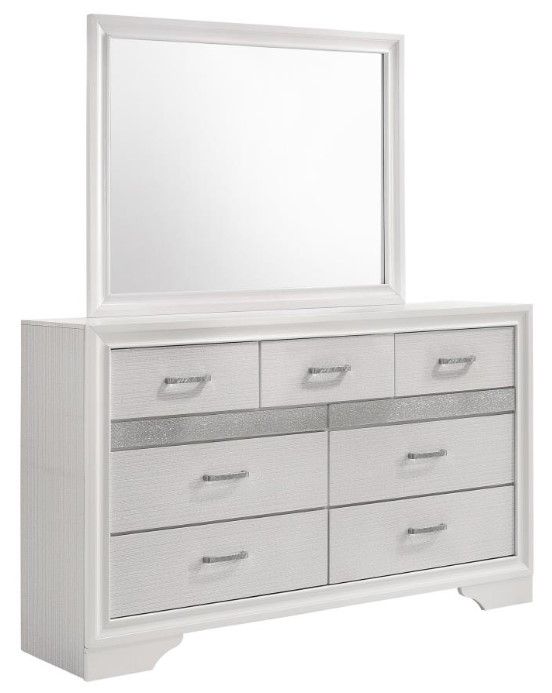 Coaster® Miranda White Dresser and Mirror Set-0