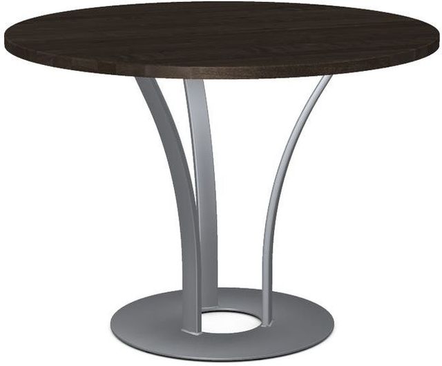 Amisco Customizable Dalia Solid Birch Round Table with Metal Turnip Base-0