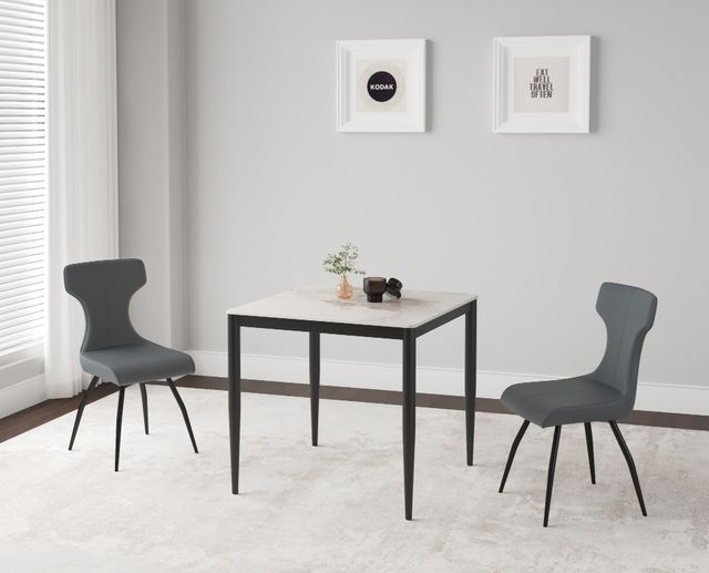 Cramco Marta Chanel Sintered Stone Top Dining Table with Matte Black Base-2