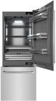 ZLINE 30" 16.1 Cu. Ft. Stainless Steel Built-In Bottom Freezer Refrigerator with Graphite Gray Interior-1