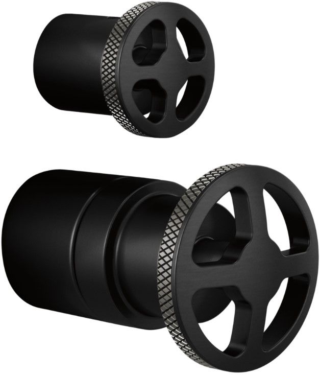 Brizo Litze® Matte Black/Brilliance® Luxe Steel® Pressure Balance Valve With Diverter Trim Handle Kit - Wheel-0