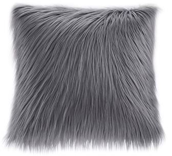 Olliix by Madison Park Edina Grey Faux Fur Square Pillow-0
