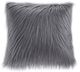 Olliix by Madison Park Edina Grey Faux Fur Square Pillow-0