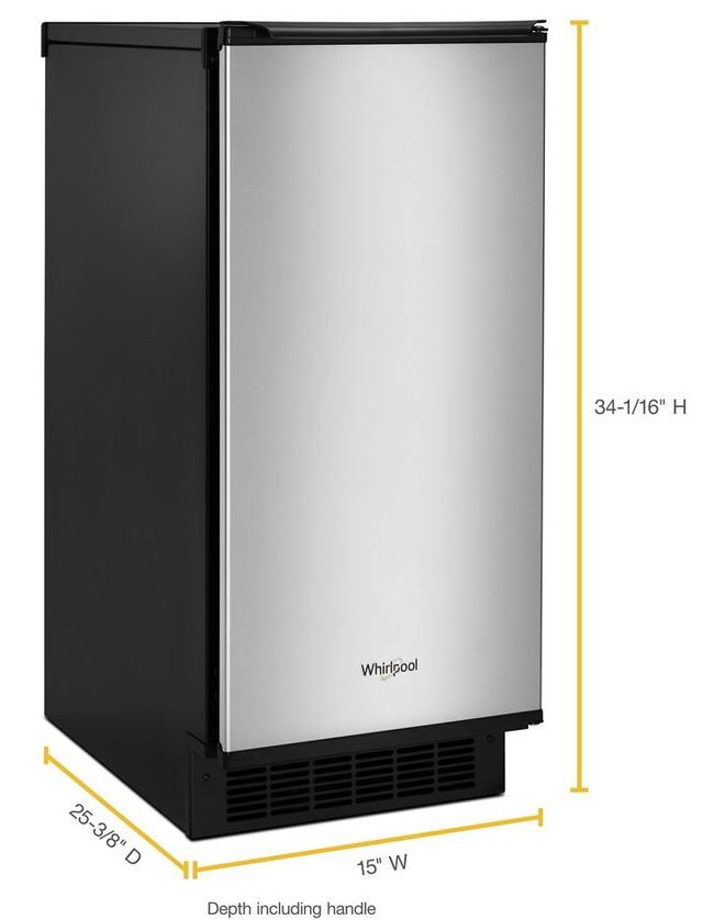 Whirlpool® 15" Stainless Steel Ice Maker-1