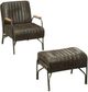 ACME Furniture Sarahi 2-Piece Distress Espresso Leather Chair and Ottoman Set-0