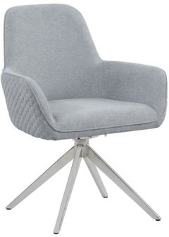 Coaster® Abby Light Grey/Chrome Flare Arm Side Chair